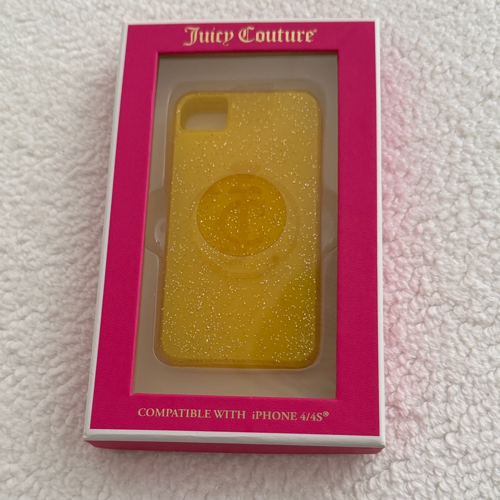 vintage Juicy Couture Sparkling Yellow Phone Case for iPhone 4/4S